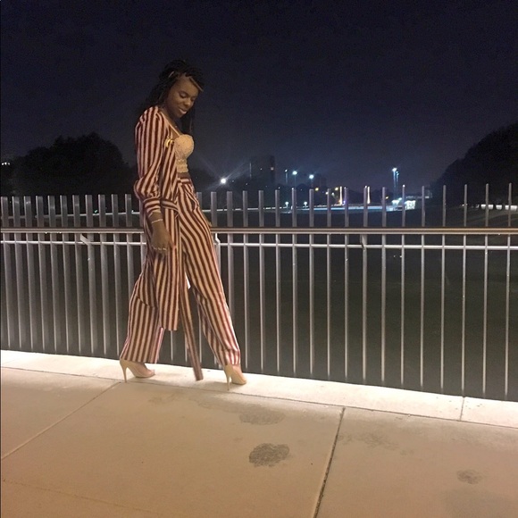 Zara Other - Zara Candy stripped Top & Bottom